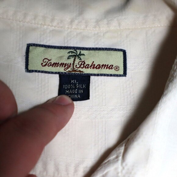 Tommy Bahama King Of The Green Golf Silk Camp Shirt Short Sleeve Mens XL Texture - Picture 10 of 16